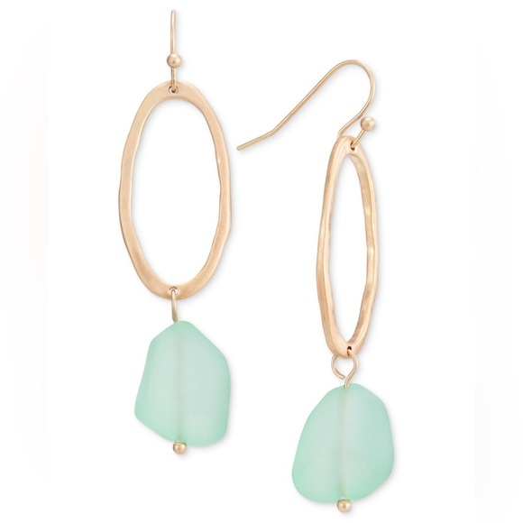 Style & Co. Jewelry - NWT Open Oval & Color Stone Drop Earrings